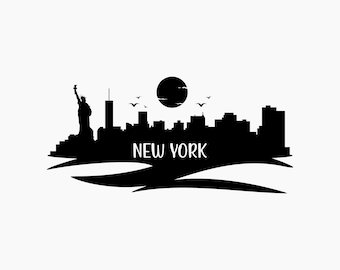 New York Skyline silhouette. Svg Png Eps Dxf Cut files.