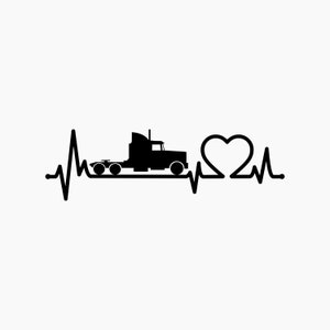Truck Heartbeat. Svg Png Eps Dxf Cut files.