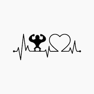 Muscle Heartbeat. Svg Png Eps Dxf Cut files.
