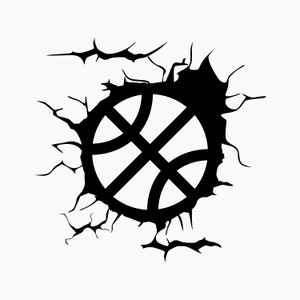 Basketball ball cracked wall. Svg Png Eps Dxf Cut files.