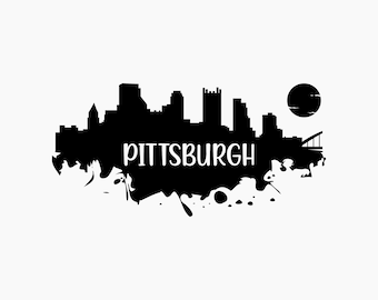 Pittsburgh Skyline silhouette. Svg Png Eps Dxf Cut files.
