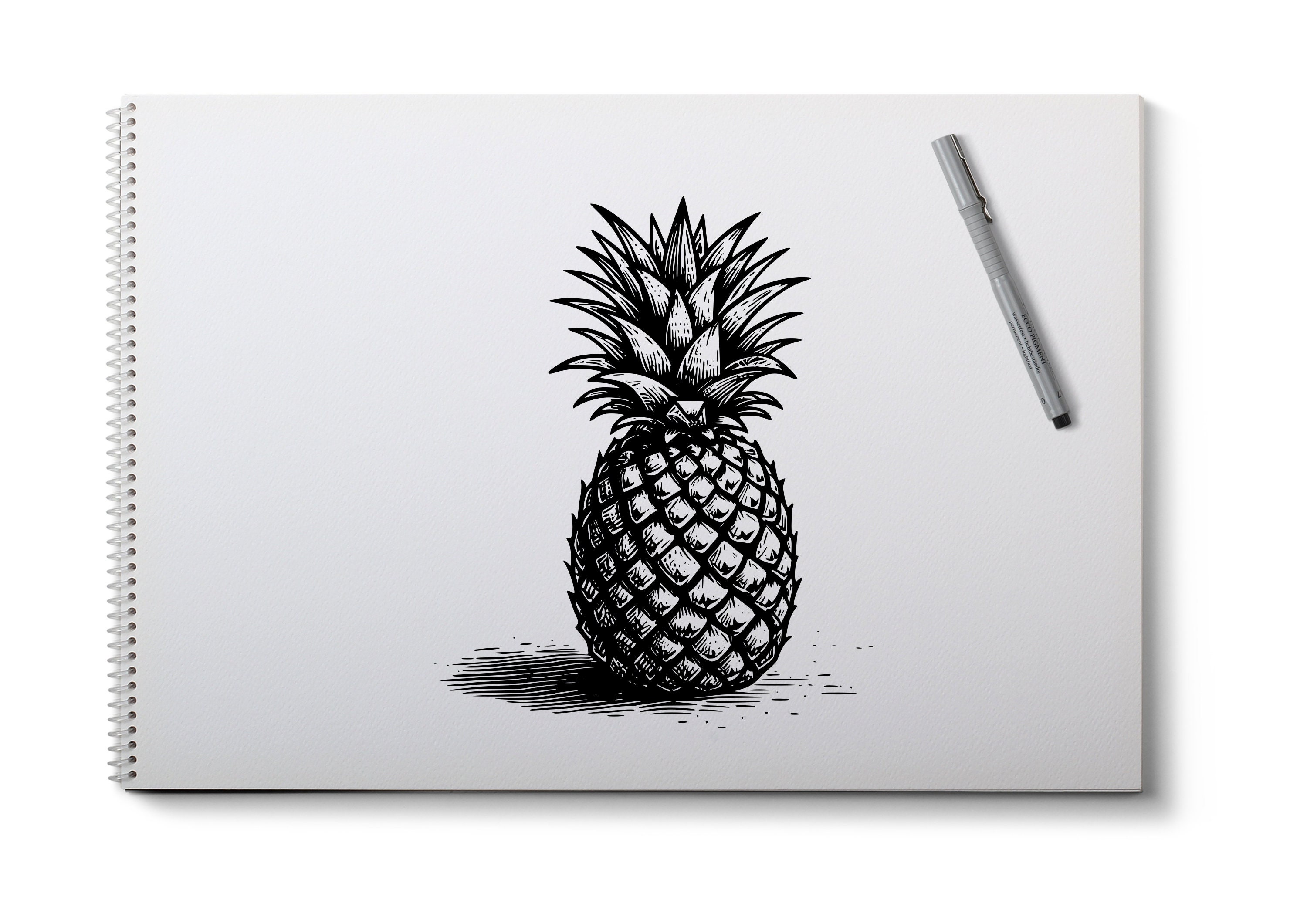 Pineapple Sketch Style. Svg Png Eps Dxf Cut Files. - Etsy
