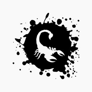 Scorpion Splat Ink. Svg Png Eps Dxf Cut files.