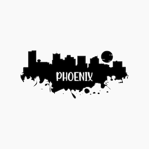 Phoenix Skyline silhouet. Svg Png Eps Dxf Cut bestanden.