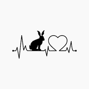 Hartslag van een haas. Svg Png Eps Dxf Cut-bestanden.