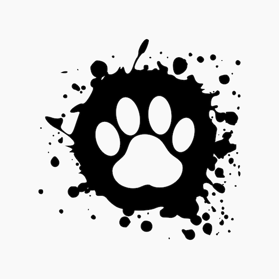 Cat Paw Print Splat Ink. Svg Png Eps Dxf Cut Files. -  Canada