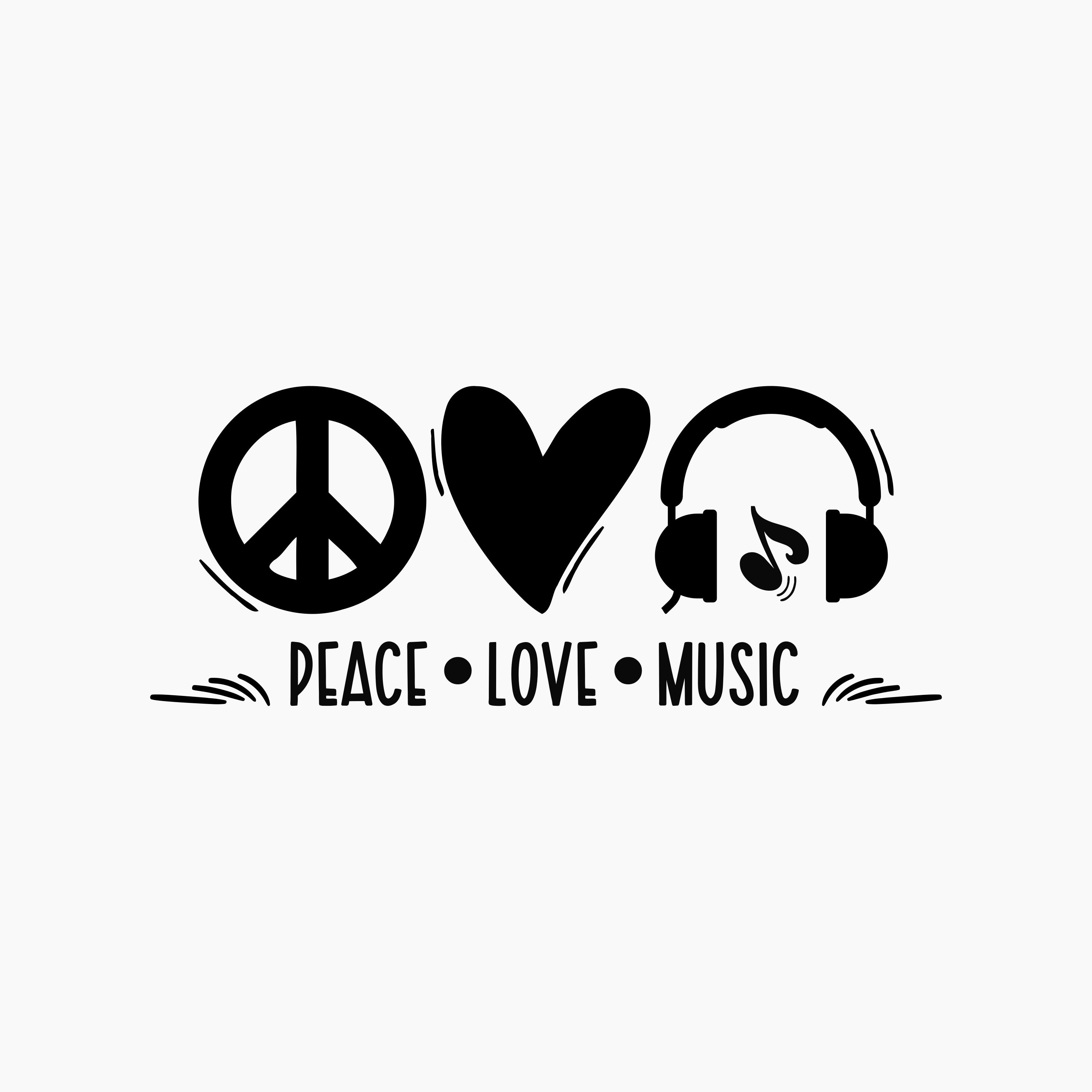 Peace Love Music. Svg Png Eps Dxf Cut Files. -  Canada