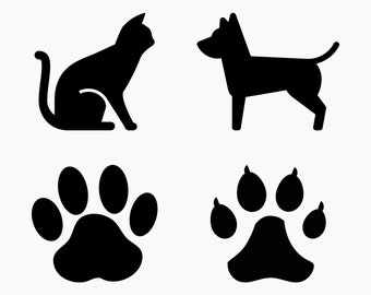 Dog and cat paw print. Svg Png Eps Dxf Cut files.