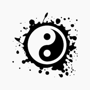 Ying Yang Splat Ink. Svg Png Eps Dxf Cut files.