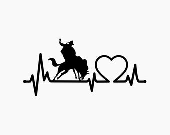 Rodeo Heartbeat. Svg Png Eps Dxf Cut files.