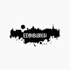 Siluetta skyline di Edimburgo. Svg Png Eps Dxf Cut file.