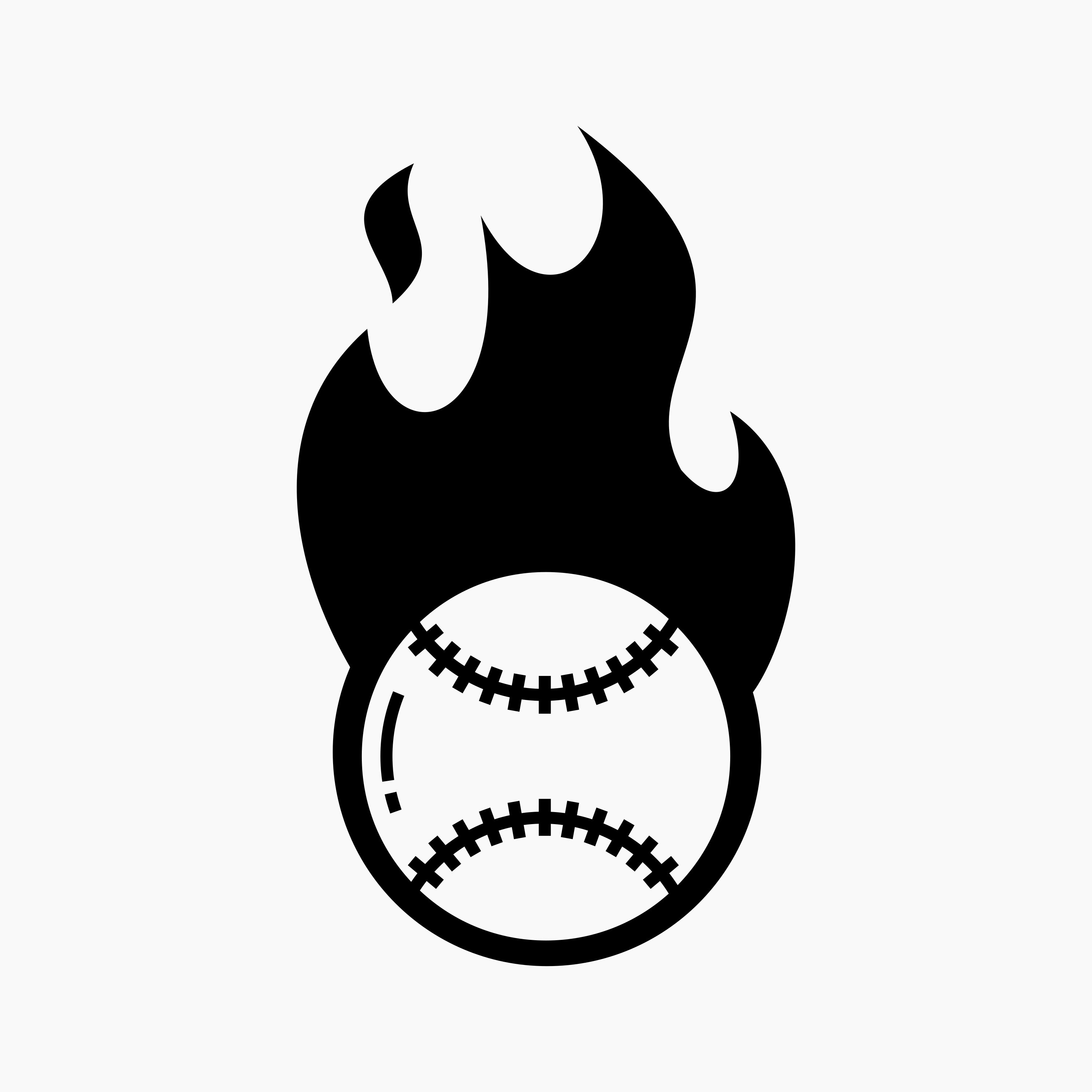 Flaming baseball ball. Svg Png Eps Dxf Cut files.