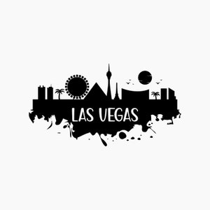 Siluetta dello skyline di Las Vegas. Svg Png Eps Dxf Cut file.