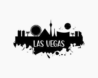 Las Vegas Skyline silhouette. Svg Png Eps Dxf Cut files.