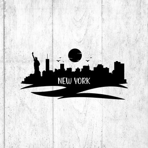 New York Skyline Silhouette. Svg Png Eps Dxf Cut Files. - Etsy UK