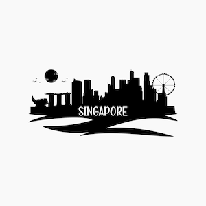 Singapore Skyline silhouette. Svg Png Eps Dxf Cut files.