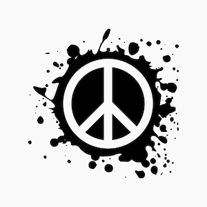 Peace sign splat ink. Svg Png Eps Dxf Cut files.