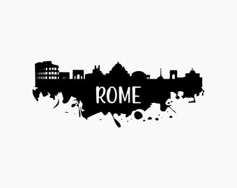 Rome Skyline Silhouette. Svg Png Eps Dxf Cut files.
