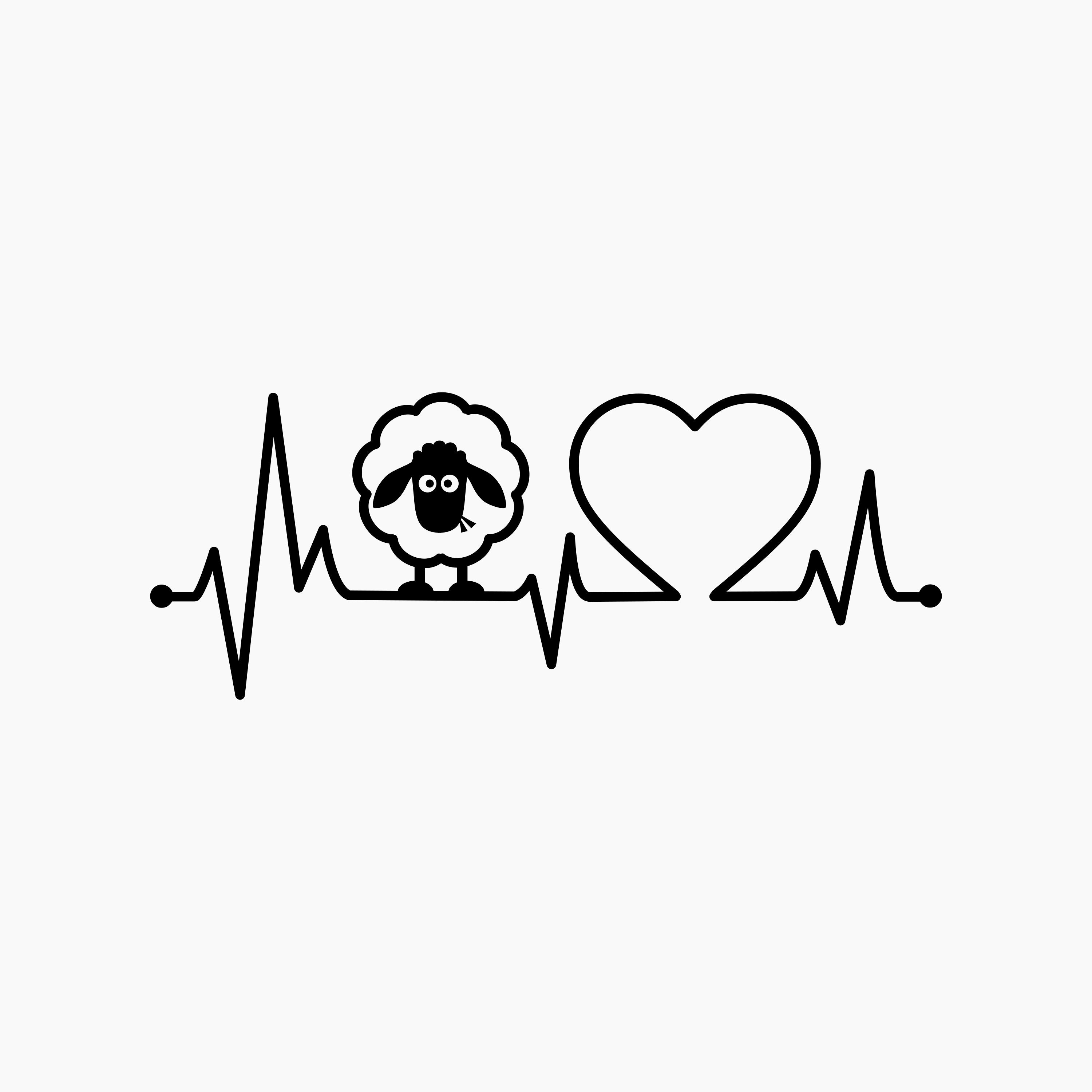 Sheep Heartbeat. Svg Png Eps Dxf Cut files.