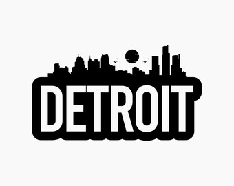 Detroit Bold Skyline. Svg Png Eps Dxf Cut Dateien.