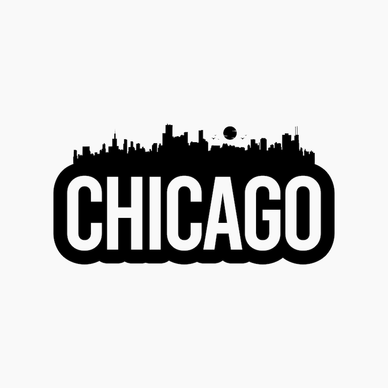 Chicago Bold Skyline. Svg Png Eps Dxf Cut Files. - Etsy