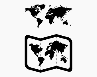 World map. Svg Png Eps Dxf Cut files.