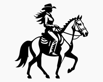 Cowgirl Horse Girl. Svg Png Eps Dxf Cut files.