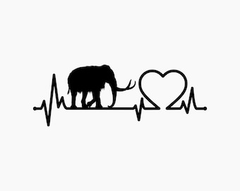Mammoth Heartbeat. Svg Png Eps Dxf Cut files.