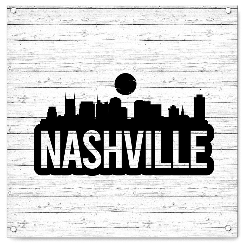 Nashville Bold Skyline. Svg Png Eps Dxf Cut Files. - Etsy
