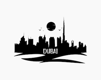 Dubai Skyline silhouette. Svg Png Eps Dxf Cut files.