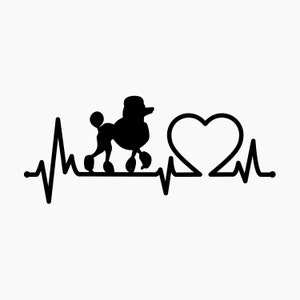 Dog Poodle heartbeat. Svg Png Eps Dxf Cut files.