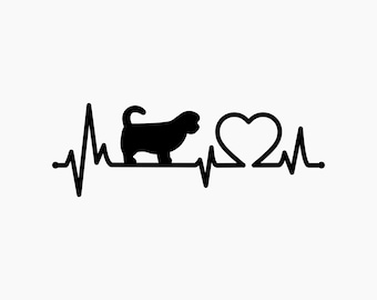 Dog Shih Tzu Heartbeat. Svg Png Eps Dxf Cut files.