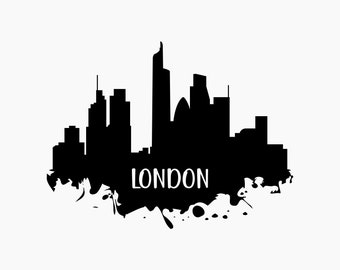 London Skyline silhouette. Svg Png Eps Dxf Cut files.