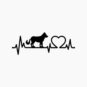 Wolf Heartbeat. Svg Png Eps Dxf Cut files.