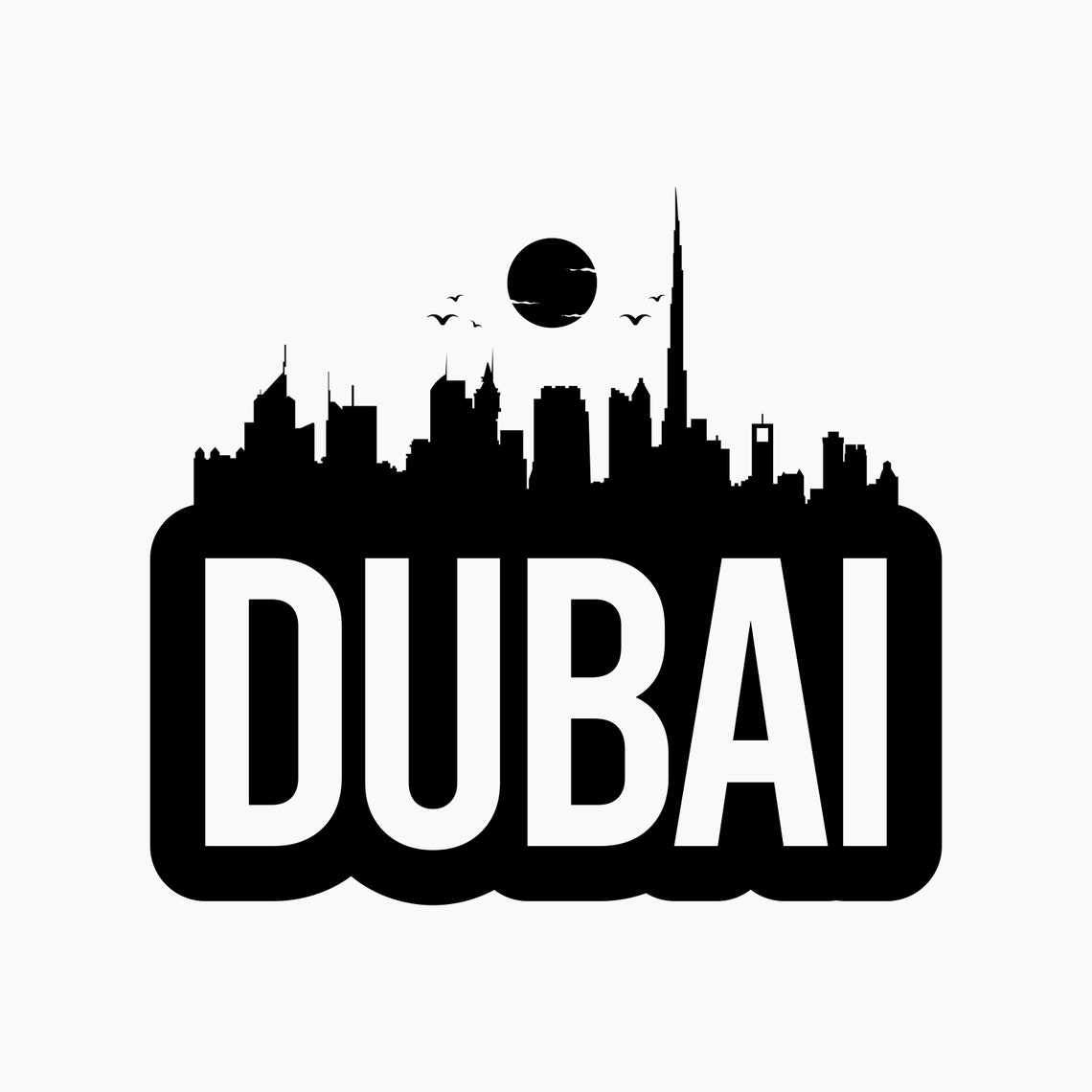 Dubai Bold Skyline. Svg Png Eps Dxf Cut Files. - Etsy
