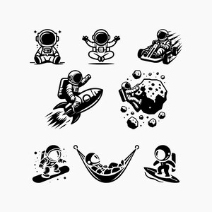 Astronaut. 8 Svg Bundle. Svg Png Eps Dxf Cut files.