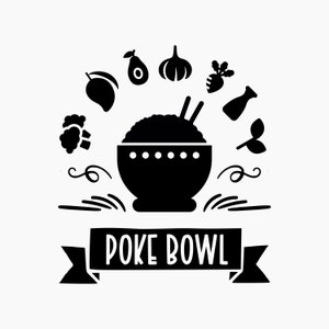 Poke Bowl. Svg Png Eps Dxf Cut files.