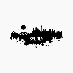 Sydney Skyline Silhouette. Svg Png Eps Dxf Cut files.