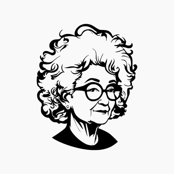 Old Lady Face. Svg Png Eps Dxf Cut files.