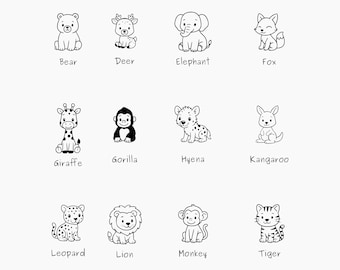 Kawaii Animals SVG Bundle – Nursery Decor Cut Files