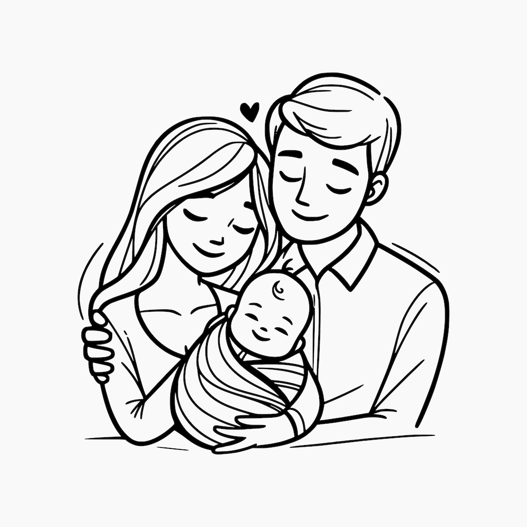 Dad Mom and Little Baby. Svg Png Eps Dxf Cut Files. - Etsy
