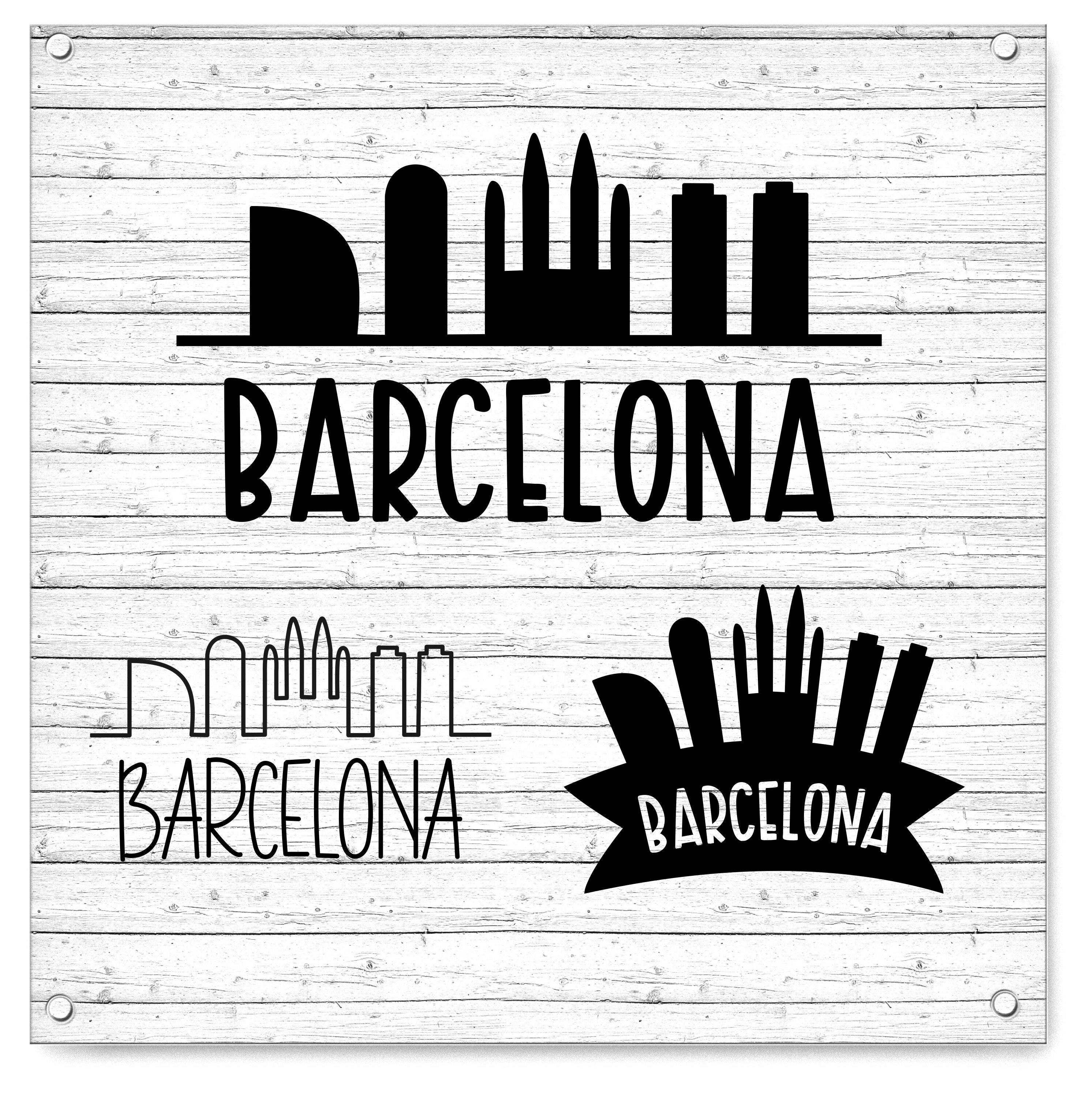 Barcelona Spain Skyline Silhouette Black and White. Svg Png Eps Dxf Cut  Files. - Etsy Israel, image size:2984x2992