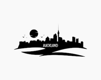 Auckland Skyline Silhouette. Svg Png Eps Dxf Cut files.