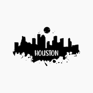 Houston Skyline silhouette. Svg Png Eps Dxf Cut files.