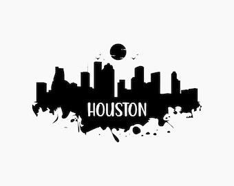 Silhouette houston Skyline. Svg Png Eps Dxf Cut fichiers.