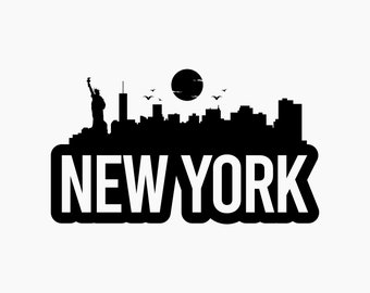 New York Bold Skyline. Svg Png Eps Dxf Cut files.