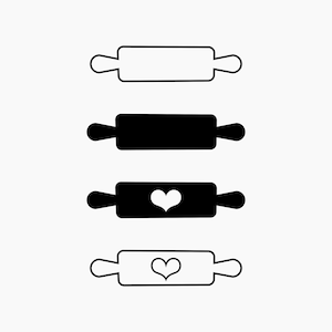 Rolling Pin. 4 Svg Bundle. Svg Png Eps Dxf Cut files.