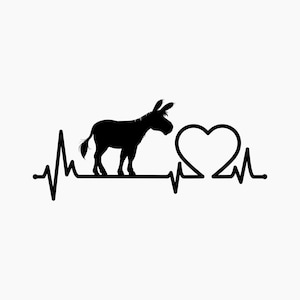 Donkey Heartbeat. Svg Png Eps Dxf Cut files.