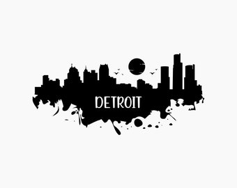 Detroit Skyline Silhouette. Svg Png Eps Dxf Plotterdateien.