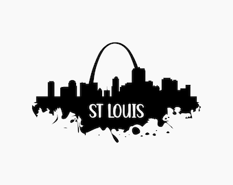 St Louis Skyline silhouette. Svg Png Eps Dxf Cut files.